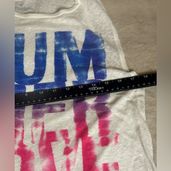 Lot of 2 Cream Summer Lightweight T-shirts Hollister American Eagle Size M/L - Picture 14 of 15